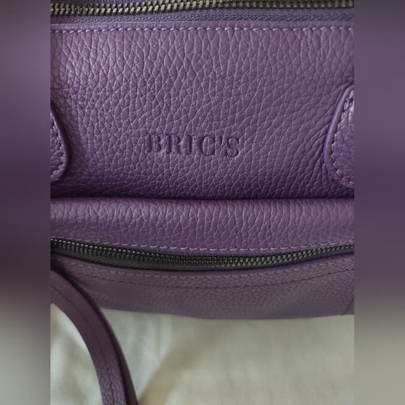 NWT Anthropologie Brics Medium Purple Leather Satchel - Picture 4 of 6